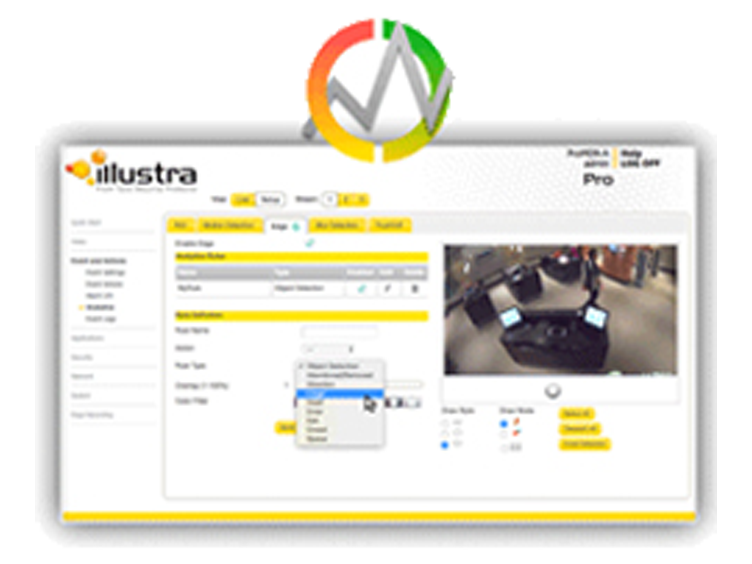 An Illustra video surveillance portal displaying surveillance footage 