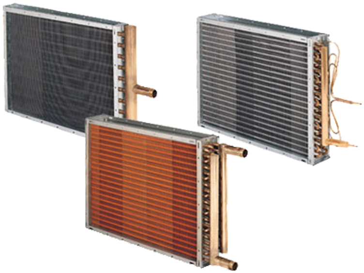 Heating and Cooling Coils on a white background