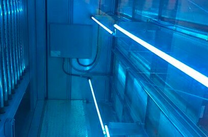 Ultraviolet-C emiters in air handling unit