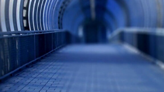 Interiors of a glass tunnel