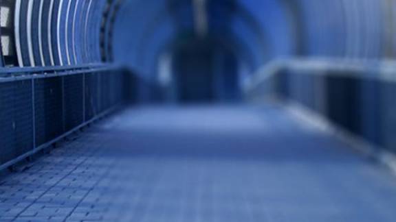 Interior of a long tunnel
